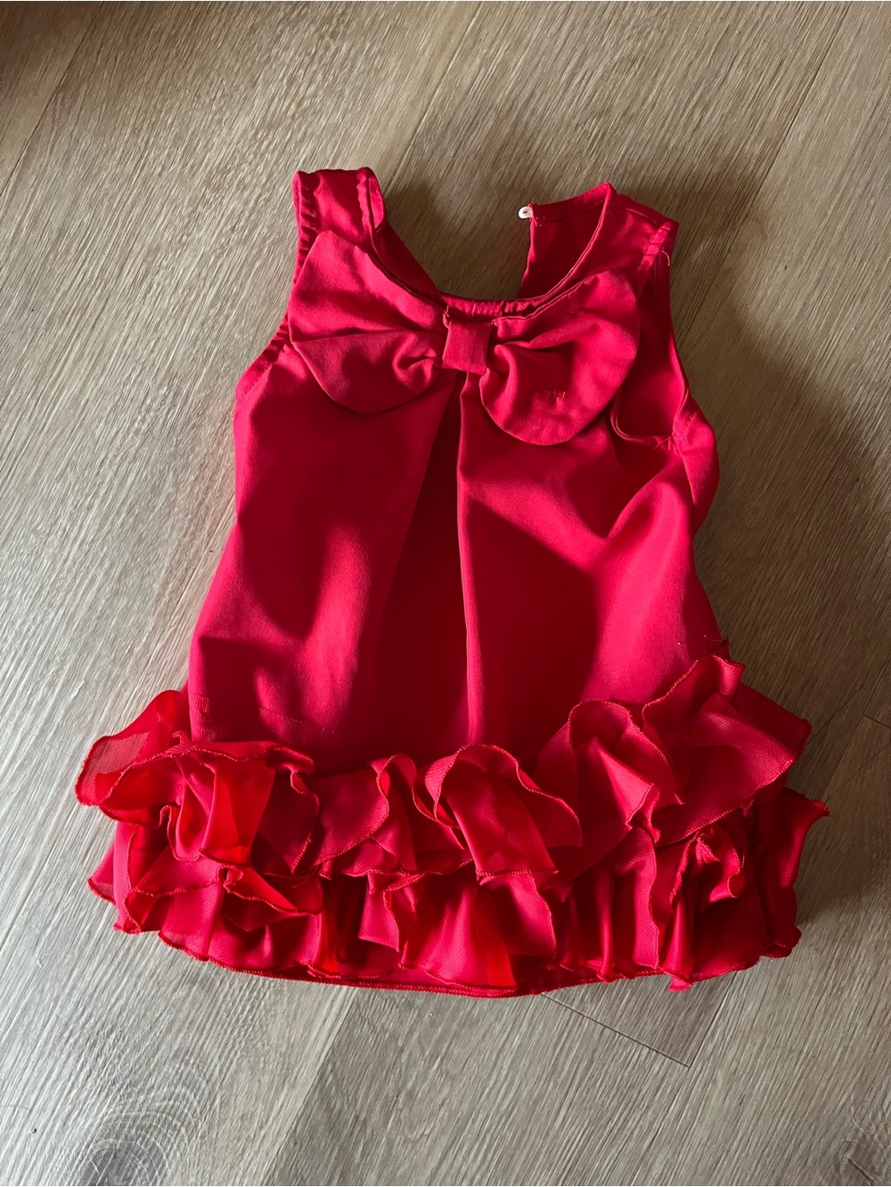 Red Ruffle Bow Tank Top - Picture 2 of 3